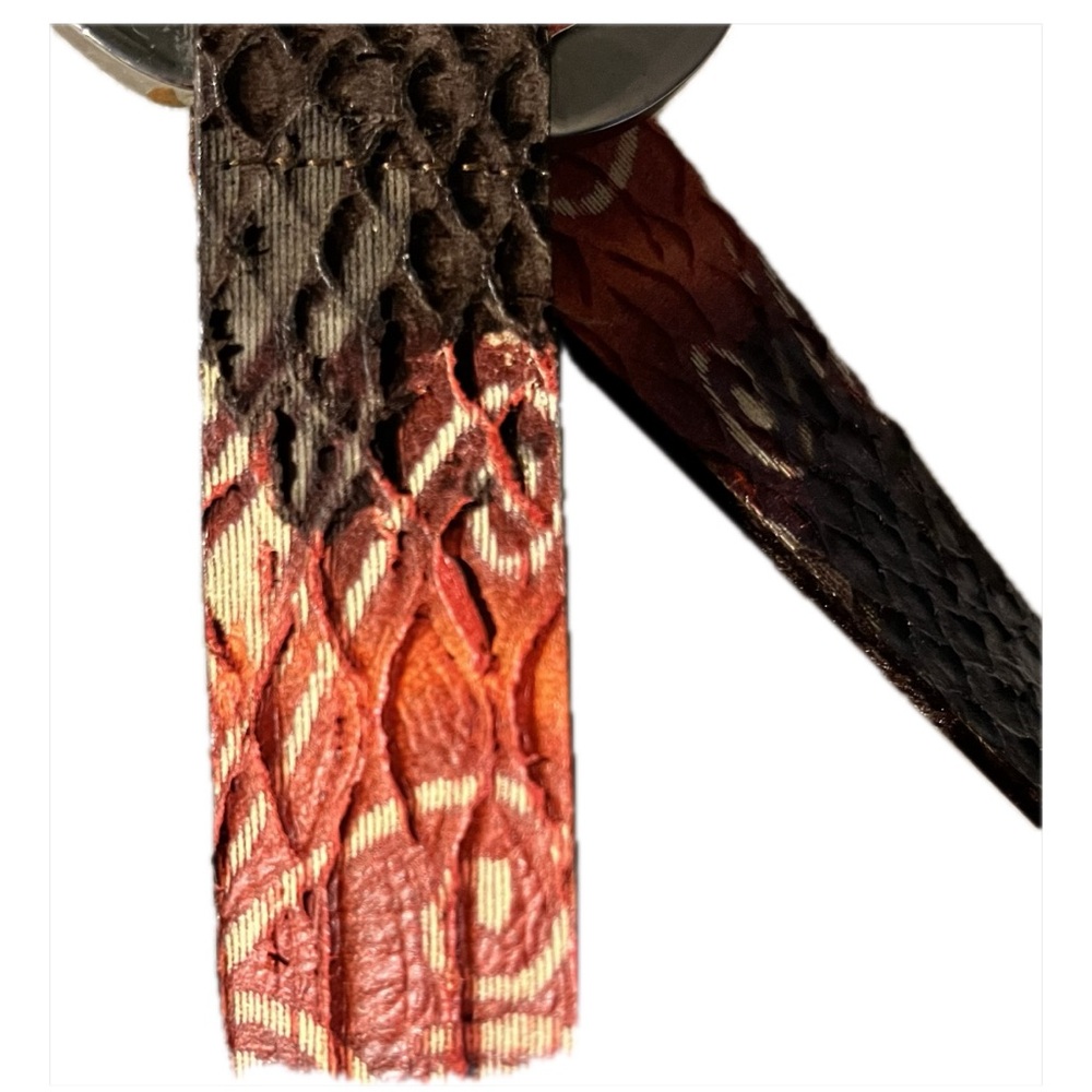 Garuglieri Earth Tones leather embossed snakeskin,Italian, silver tone buckle XL - Picture 6 of 9